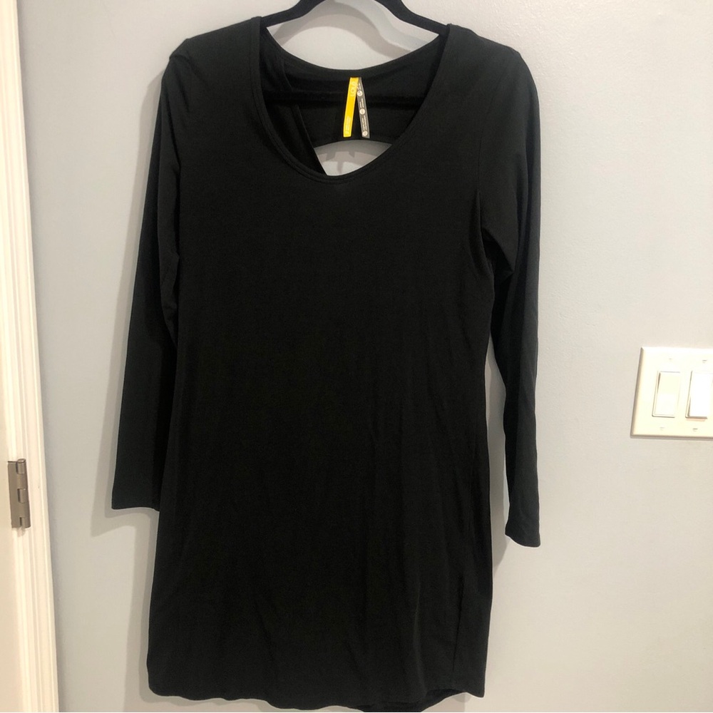 LOLË Black Organic Cotton Lorella 2 Dress lLong Sleeves Women’s Size M